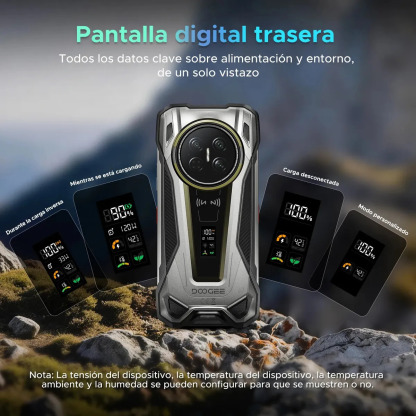 Doogee V Max 2 Celular Resistente 5G, Android 16, 48GB RAM+512GB ROM, Batería 22000mAh, Carga 120W, Pantalla 6.78" 120Hz, Luz de Camping, WiFi6E, Doble SIM