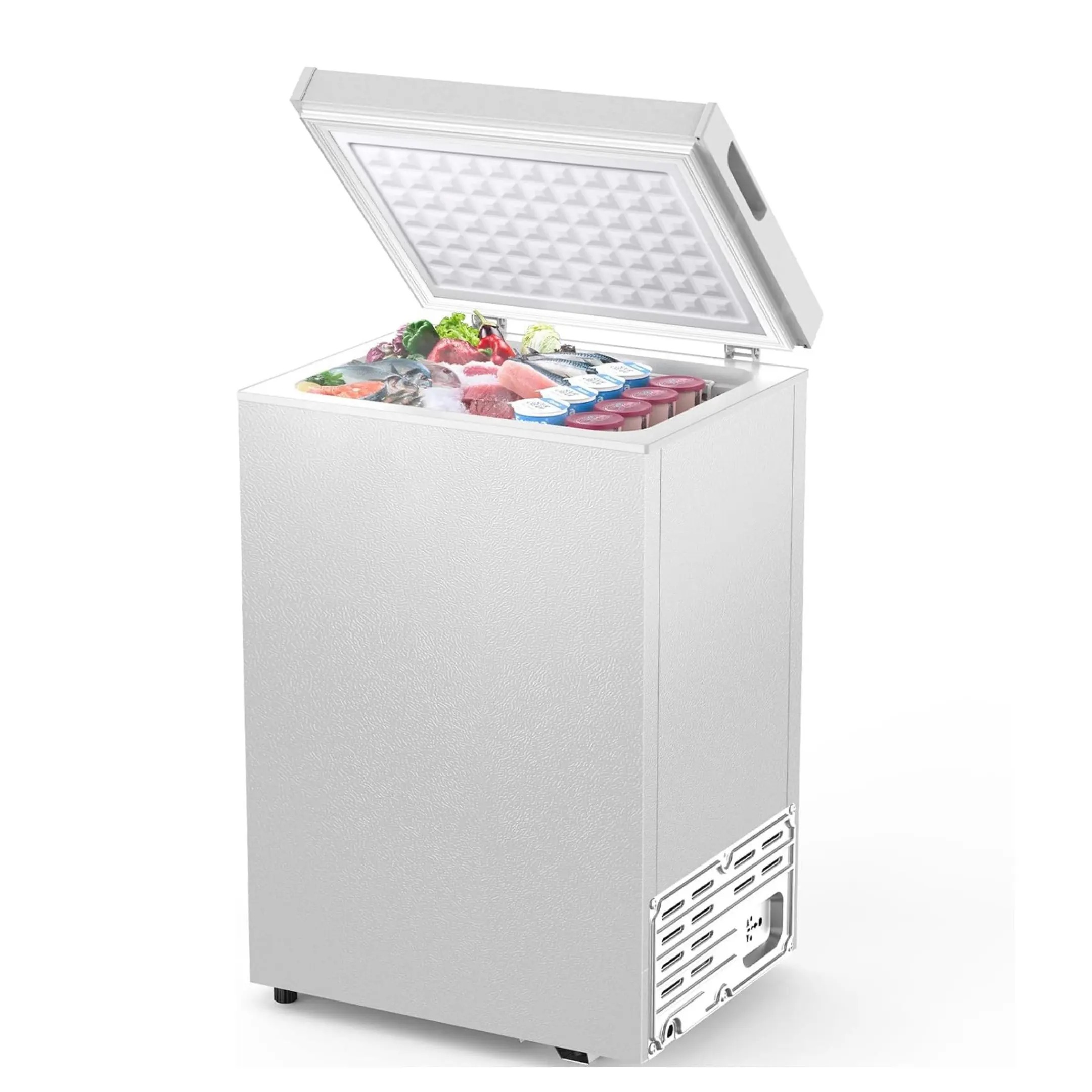 ❄️Congelador horizontal COWSAR de 1,8 pies cúbicos: un electrodoméstico de cocina independiente de carga superior con cesta de almacenamiento extraíble, desagüe inferior para descongelación y termostato ajustable; compacto e ideal para congelar en apartam