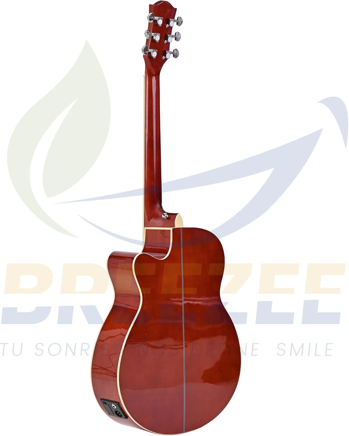 BREEZEE Guitarra Electroacústica de 40” Diseñada sobre Abeto, Merbau, Okume y Palisandro. Acabado de Barniz en Pulverización, Incluye Set de Accesorios Completo para Principiante
