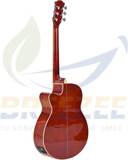 BREEZEE Guitarra Electroacústica de 40” Diseñada sobre Abeto, Merbau, Okume y Palisandro. Acabado de Barniz en Pulverización, Incluye Set de Accesorios Completo para Principiante