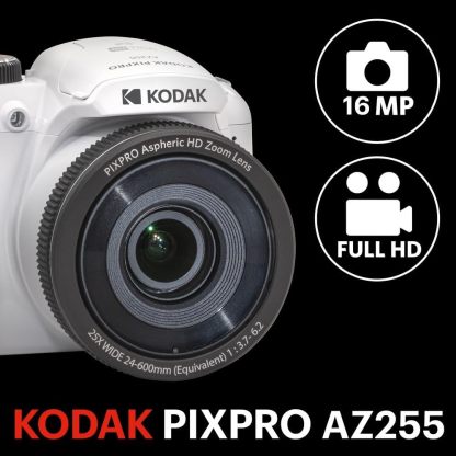 KODAK PIXPRO AZ255-RD Cámara Digital de 16 MP, Zoom óptico de 25 x 24 mm, Lente Gran Angular, estabilización óptica de Imagen, 1080P, Full HD, Video, cámara de vlogging LCD de 3 Pulgadas (Rojo)