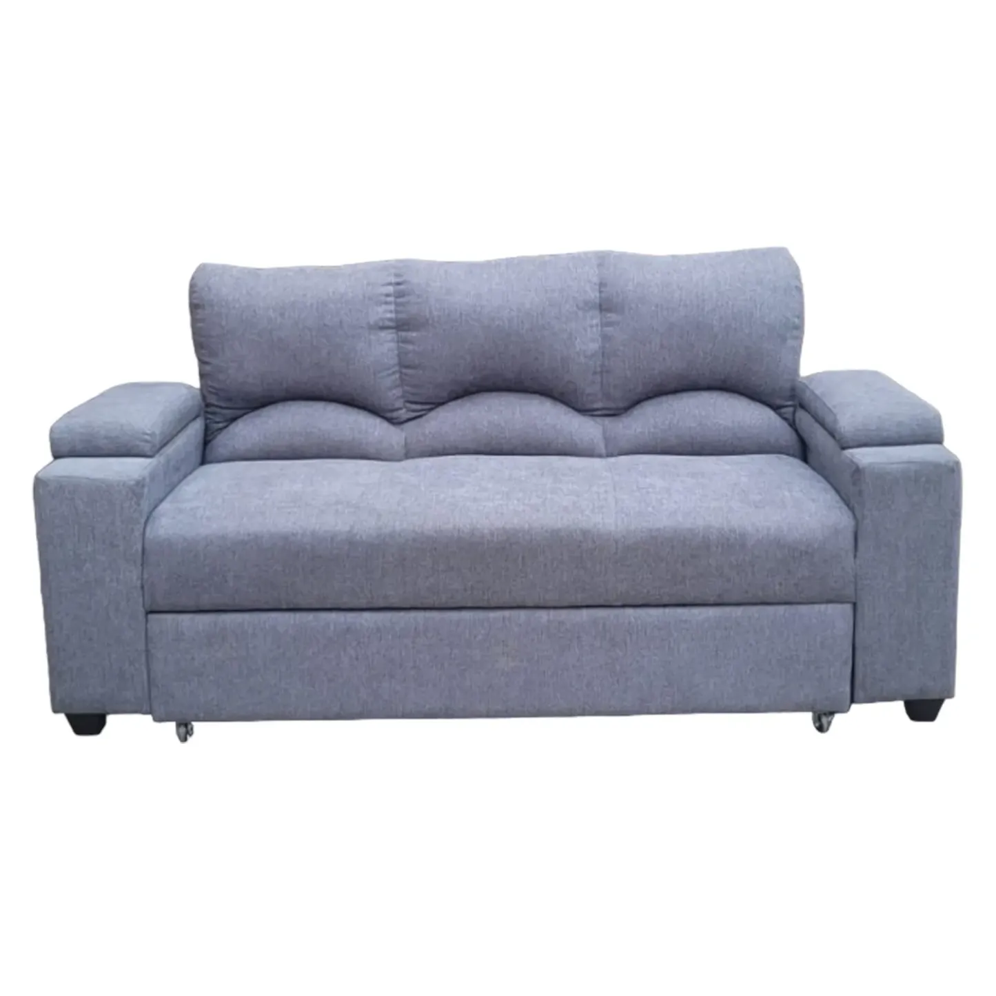 SOFA CAMA FUNCIONAL 2 PZ DECO LINO GRIS OSCURO