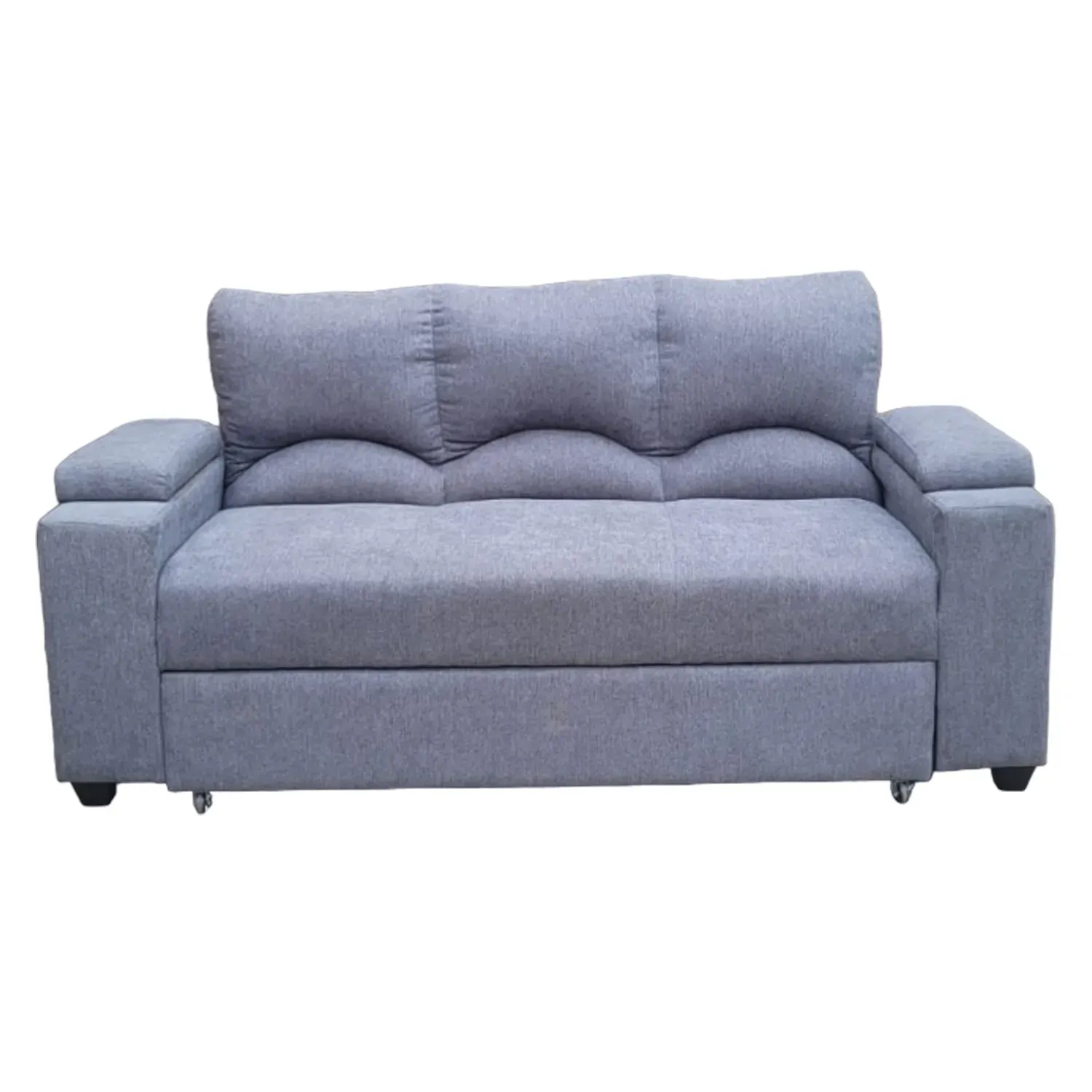 SOFA CAMA FUNCIONAL 2 PZ DECO LINO GRIS OSCURO