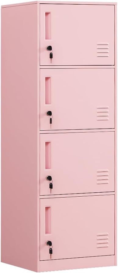 Casillero de almacenamiento vertical metálico de 2 puertas para habitación de niños, escuela, oficina, hogar, apilable, de acero, para juguetes y equipo deportivo, dispositivo antivuelco (2D,