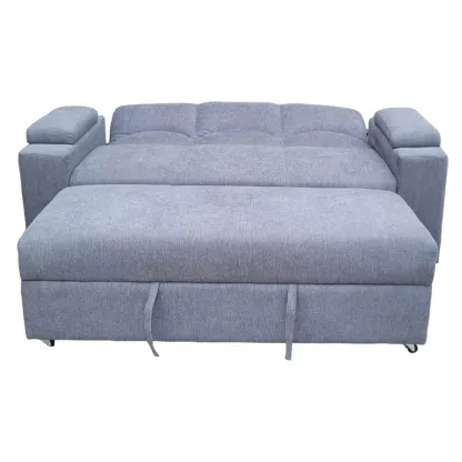 SOFA CAMA FUNCIONAL 2 PZ DECO LINO GRIS OSCURO