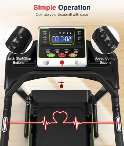 Redliro - Cinta de correr para caminar con pasamanos largos para equilibrio, mÃ¡quina de ejercicio de recuperaciÃ³n de fitness, plegable para uso domÃ©stico con soporte para telÃ©fono y taza