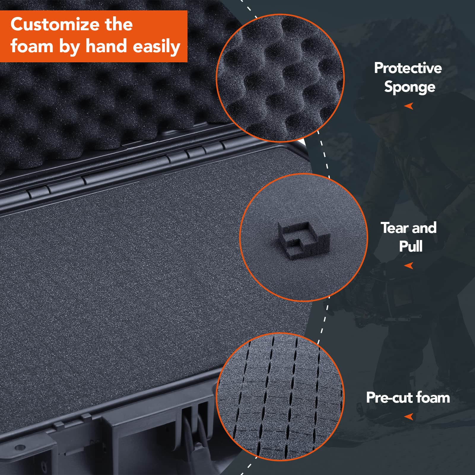 Lykus HC-3810 MaletÃ­n/Maleta/Estuche/Case Impermeable con Espuma, TamaÃ±o Interior 38x28x13.5 cm, Adecuado para CÃ¡mara RÃ©flex, Dron PequeÃ±o, VideocÃ¡mara, CÃ¡mara de AcciÃ³n y MÃ¡s
