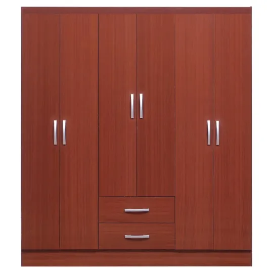 Closet Caoba 6 puertas 2 cajones