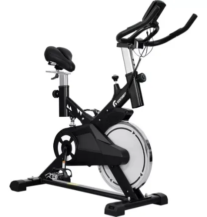 Bicicleta Spinning 15kg Gym Fija Centurfit Profesional Hogar Color Negro