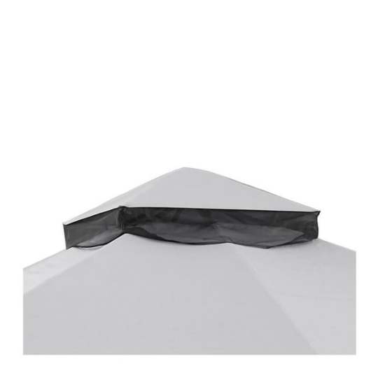Toldo  Gazebo con Cortinas y Mosquitero Gris 3x3 m