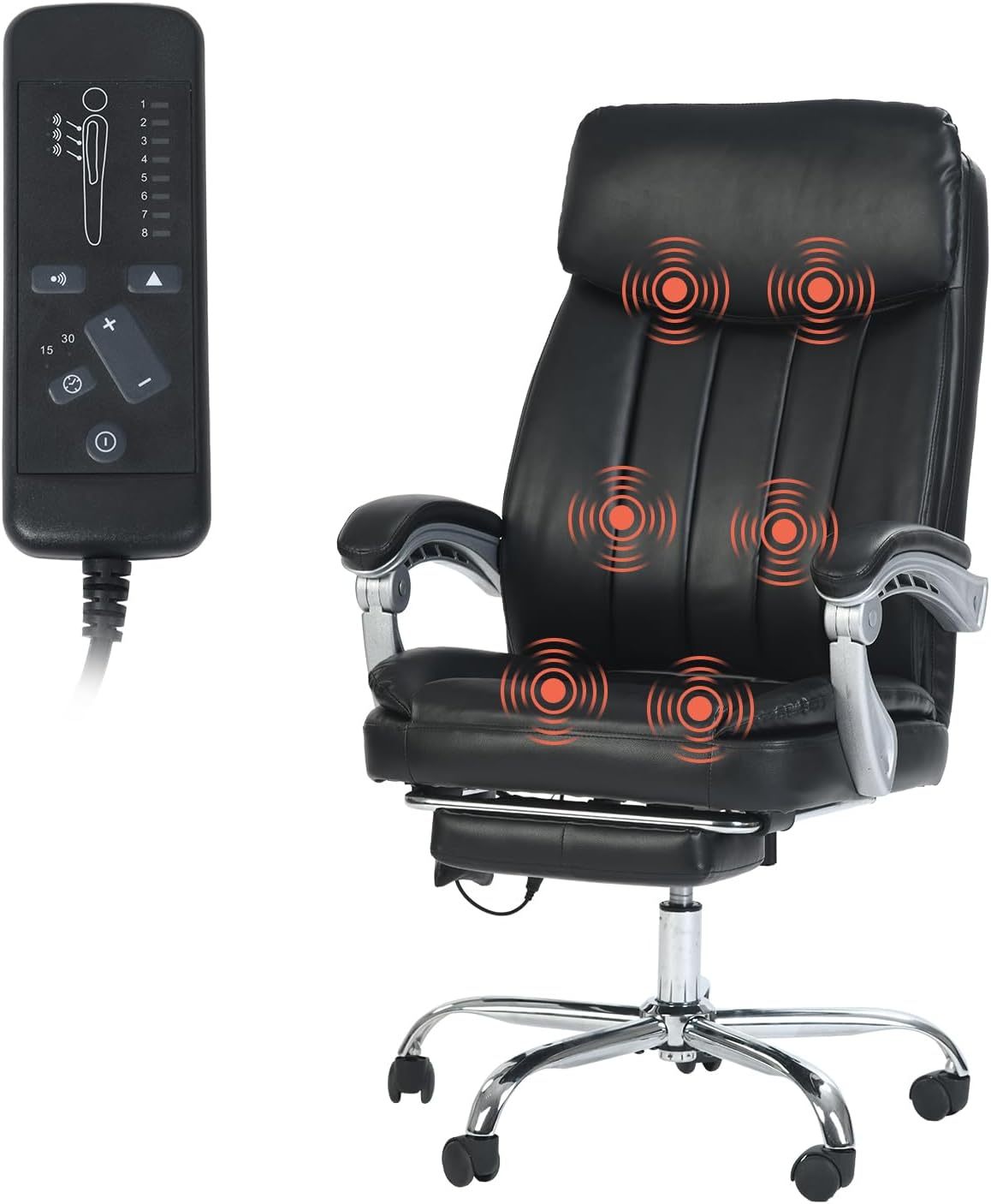 Silla Oficina Masaje con Respaldo Alto y 6 Puntos Masaje, Silla Escrit