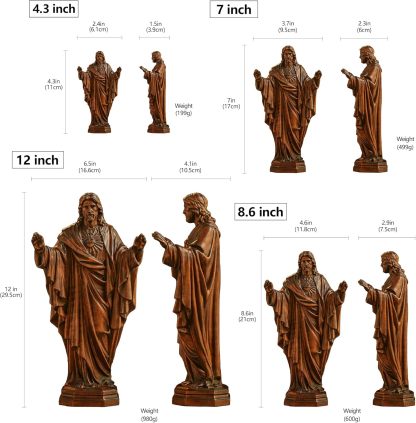 BGCOPPER - Estatua de madera de Virgen María, adorno de figura virgen católica, regalo religioso para decoración del hogar, Navidad, 8.6 pulgadas