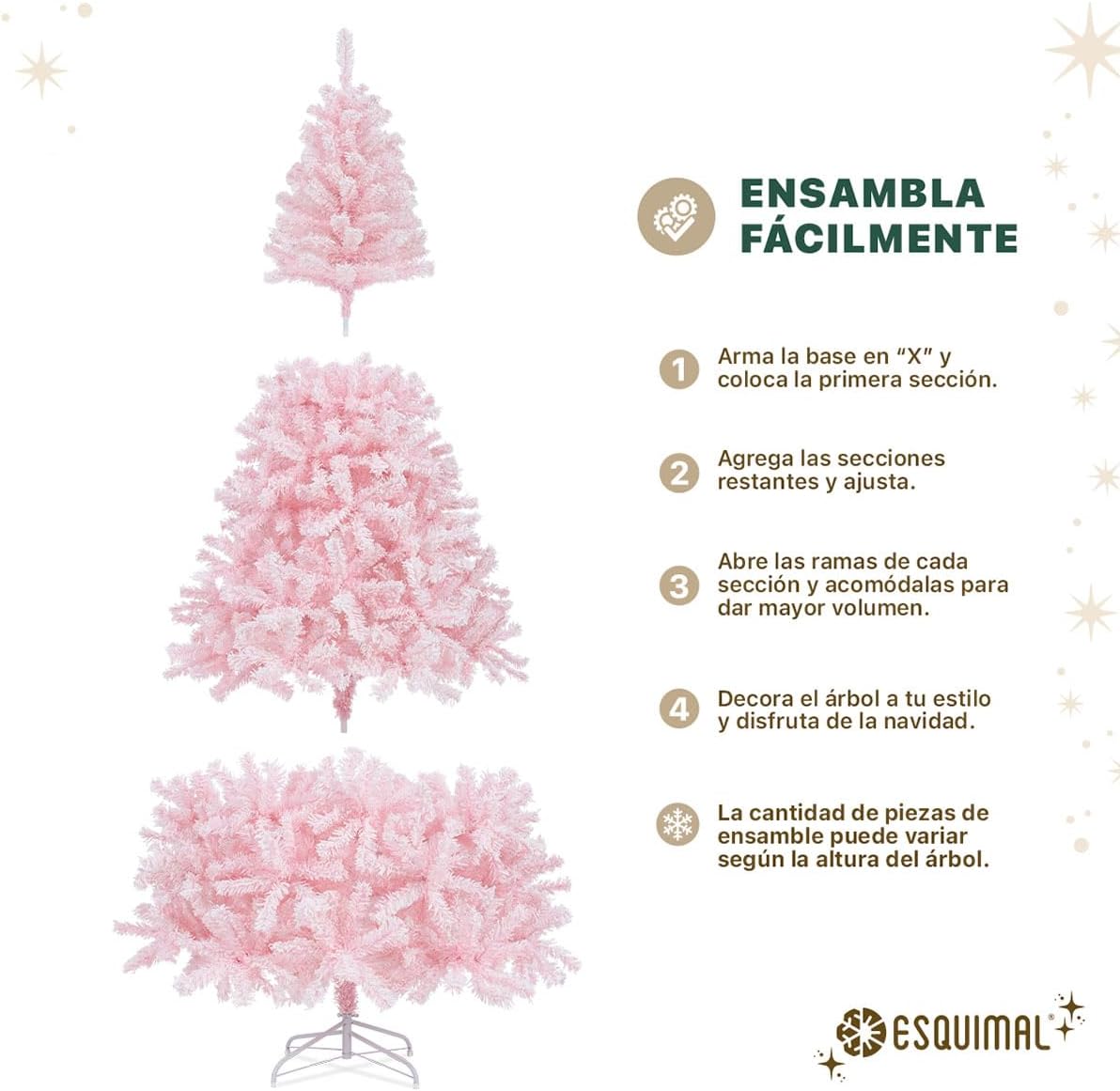 ESQUIMAL Árbol de Navidad Frondoso con Ramas Escarchadas, Pino Navideño (Azul Nevado, 1.8 m)