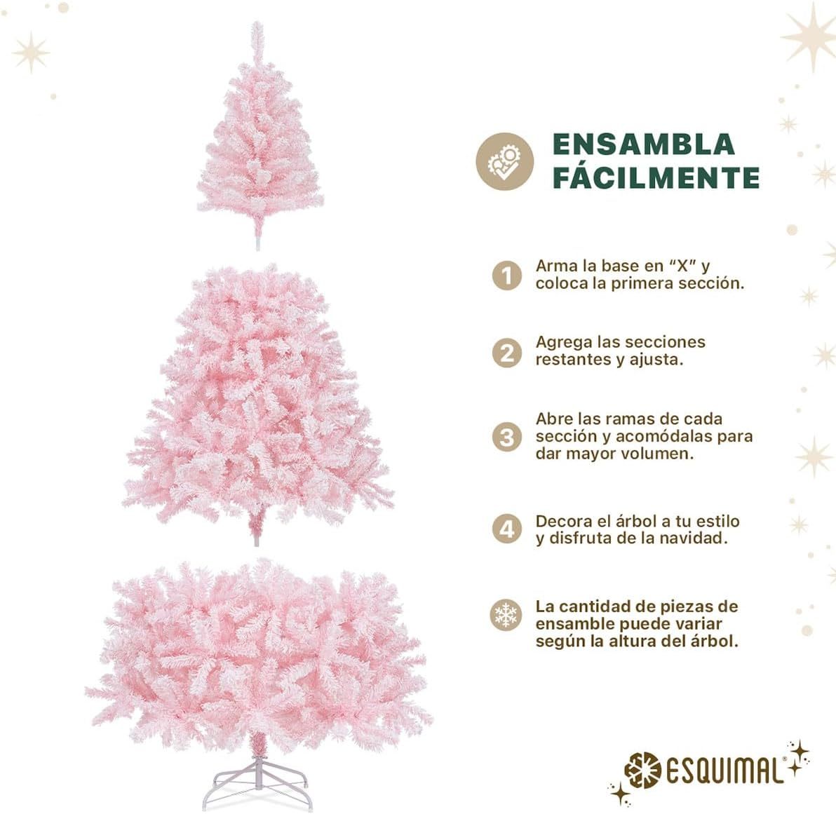 ESQUIMAL Árbol de Navidad Frondoso con Ramas Escarchadas, Pino Navideño (Azul Nevado, 1.8 m)