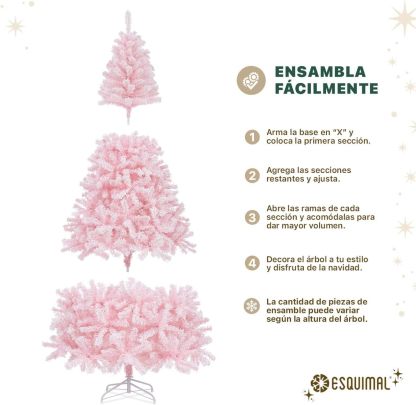 ESQUIMAL Árbol de Navidad Frondoso con Ramas Escarchadas, Pino Navideño (Azul Nevado, 1.8 m)