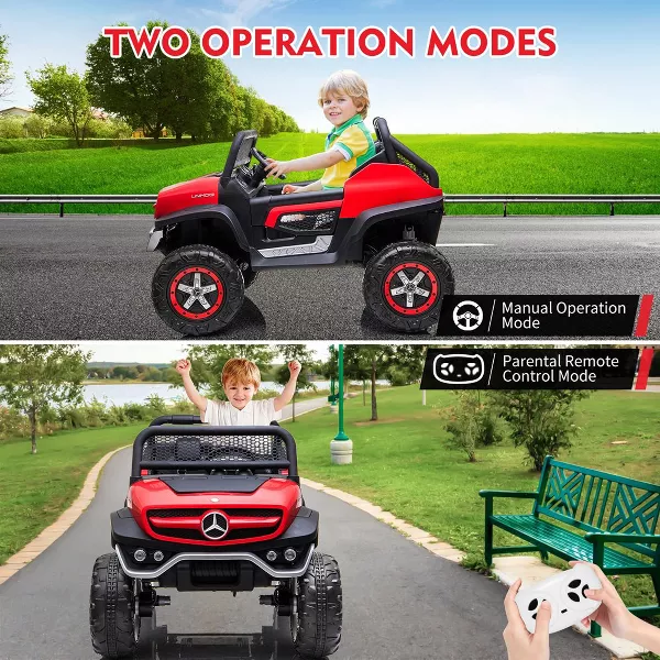 Camión de paseo de 24V para niños, coche eléctrico de 2 plazas con licencia Mercedes Benz para niños pequeños, juguete para montar con Control remoto