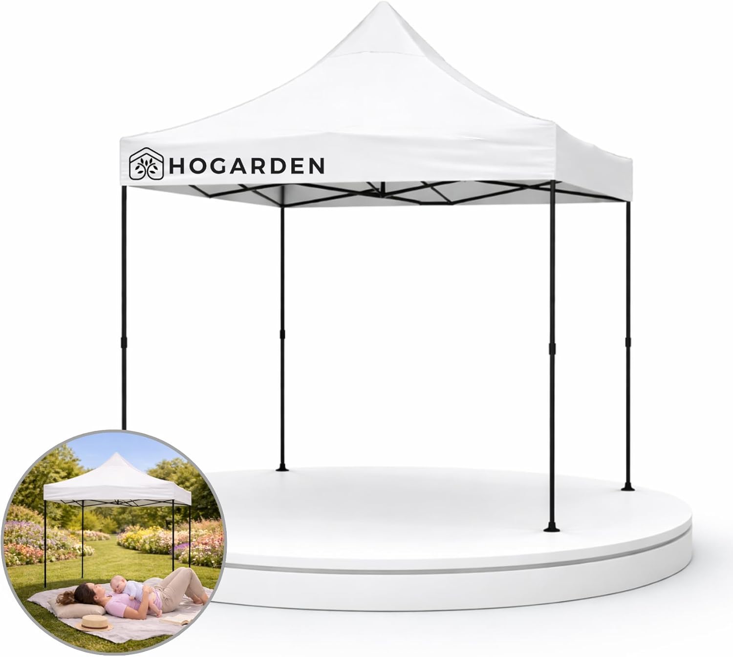 Carpa Plegable, 2x2 m, Acero Inoxidable, Impermeable, ProtecciÃ³n UV 99%, Altura Ajustable 4 Niveles, Variedad de Colores (Blanco)