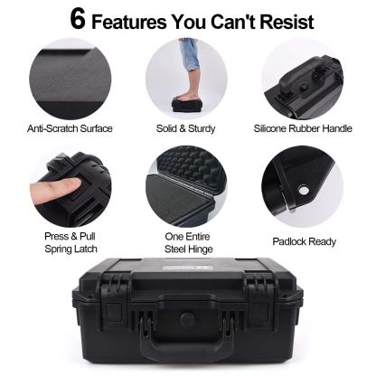 Lykus HC-3810 MaletÃ­n/Maleta/Estuche/Case Impermeable con Espuma, TamaÃ±o Interior 38x28x13.5 cm, Adecuado para CÃ¡mara RÃ©flex, Dron PequeÃ±o, VideocÃ¡mara, CÃ¡mara de AcciÃ³n y MÃ¡s