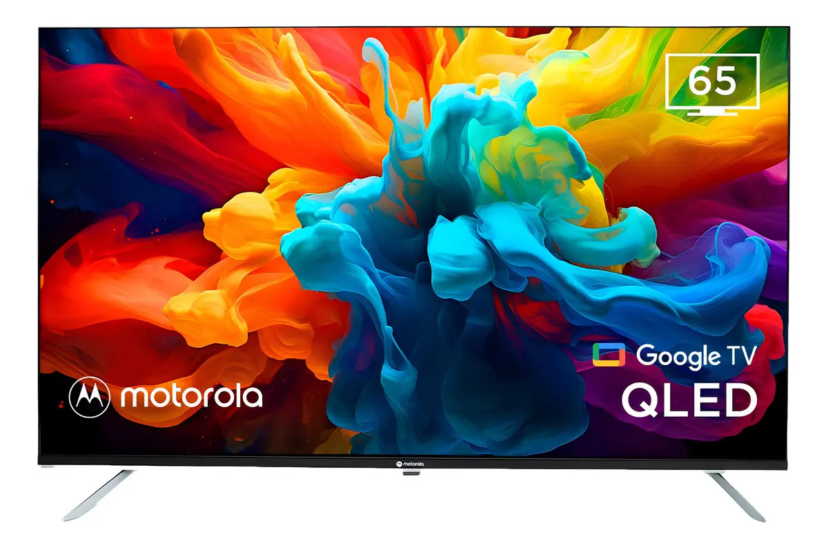 Smart Tv Pantalla 65 Pulgadas Motorola Google Tv Qled 4k Televisor Bluetooth WiFi HDMI USB AV