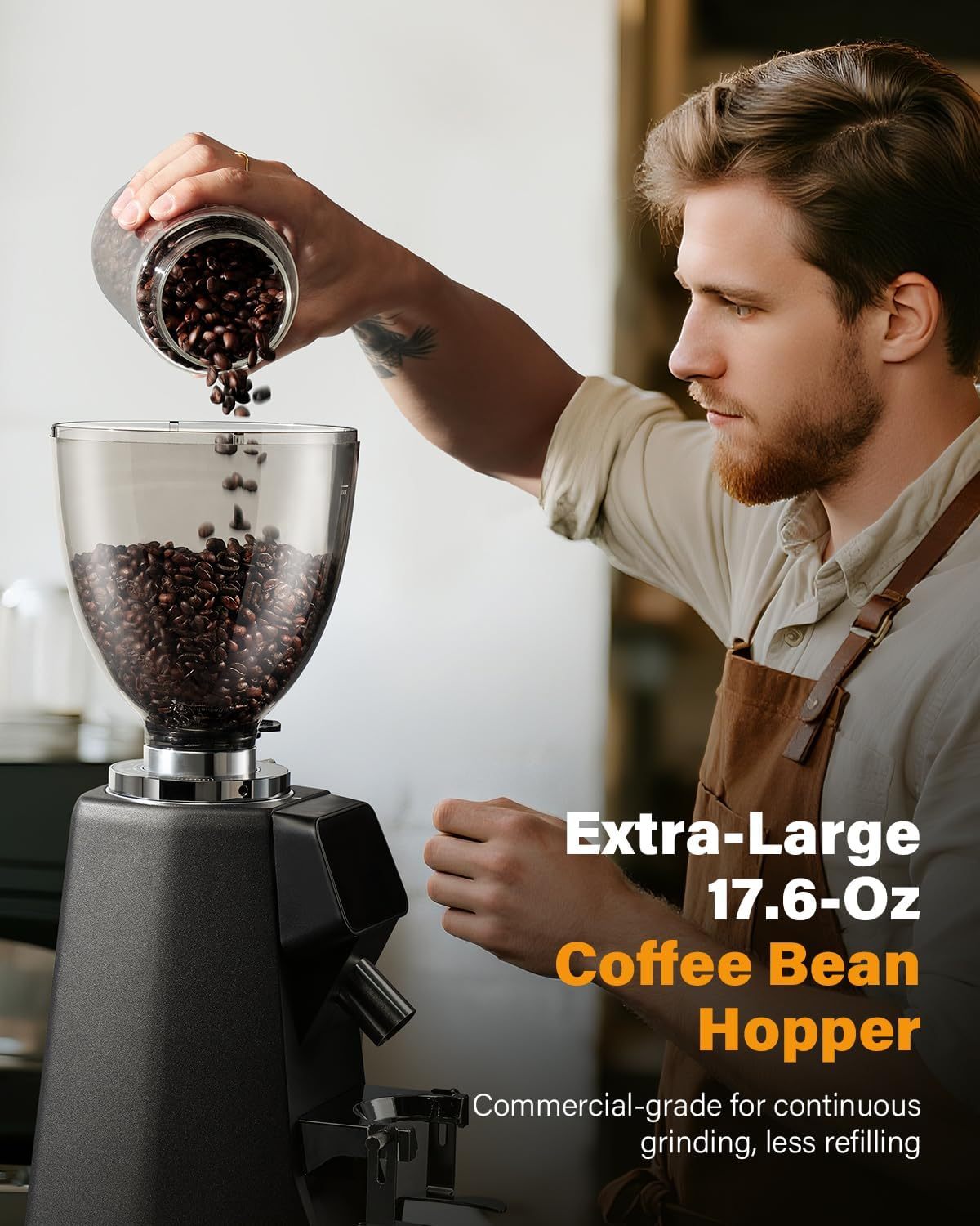 SHARDOR - Molinillo de cafÃ© de 64 mm, molinillo elÃ©ctrico de cafÃ© espresso para uso domÃ©stico con precisiÃ³n de grado comercial, 100 ajustes de molienda, carcasa de aluminio fundido a presiÃ³n, tolva de