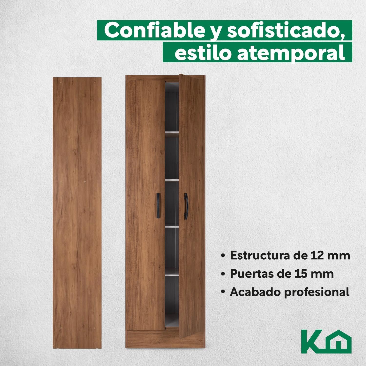 Kingshouse | Ropero De 6 Puertas con 2 Cajones – Color Café – Barra para Colgar – Estructura MDP – Mueble Organizador De Ropa – Armario para Casa, Recámara y Hogar
