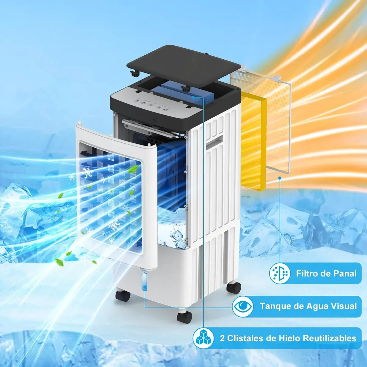 Ventilador Enfriador Aire Acondicionado Humidificador Ligero