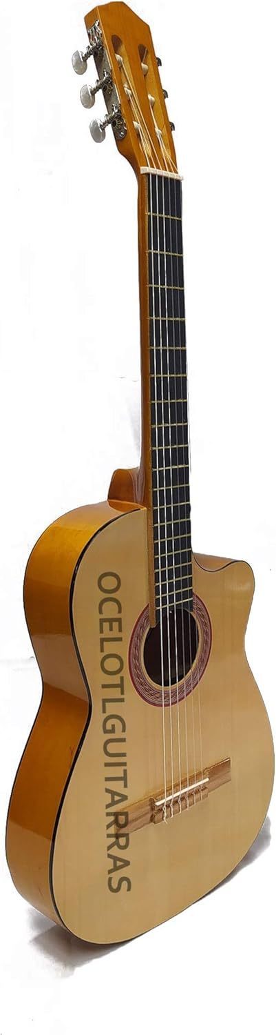 Guitarra Acústica Curva Ocelotl® Paquete Vital De Accesorios (Negro)