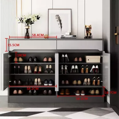 Modernos Zapatera De Madera Organizador Zapatos 4 Puertas