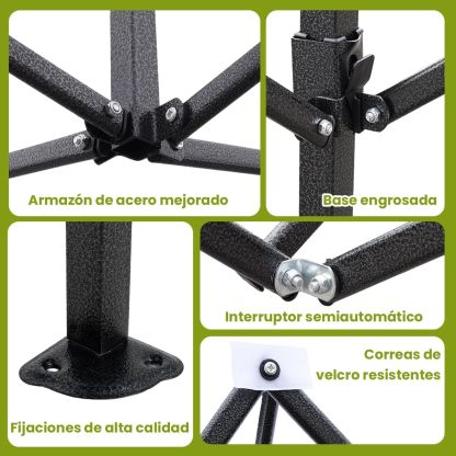 Carpa Plegable 3 x 3 m, Toldo de jardÃ­n Impermeable, Carpas para Exteriores Pergola,Cenadores para Jardin Fiesta Camping Playa