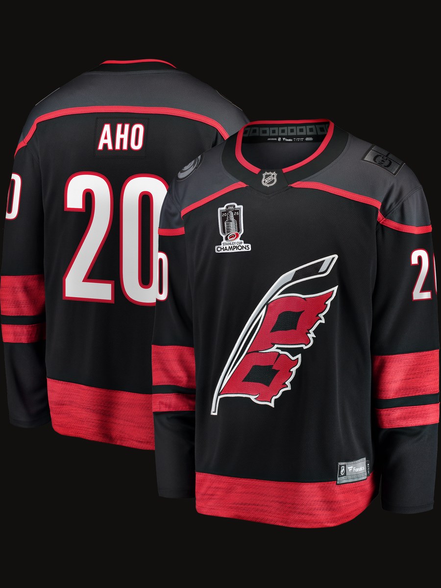 Sebastian Aho Carolina Hurricanes Fanatics 2026 Stanley Cup Champions Home Breakaway Jersey