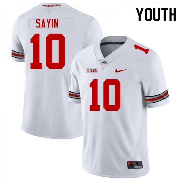 Youth Ohio State Buckeyes #10 Julian Sayin White Stitch Jersey