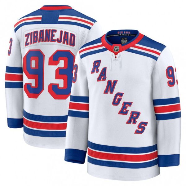 Men's New York Rangers Mika Zibanejad White Away Premium Jersey