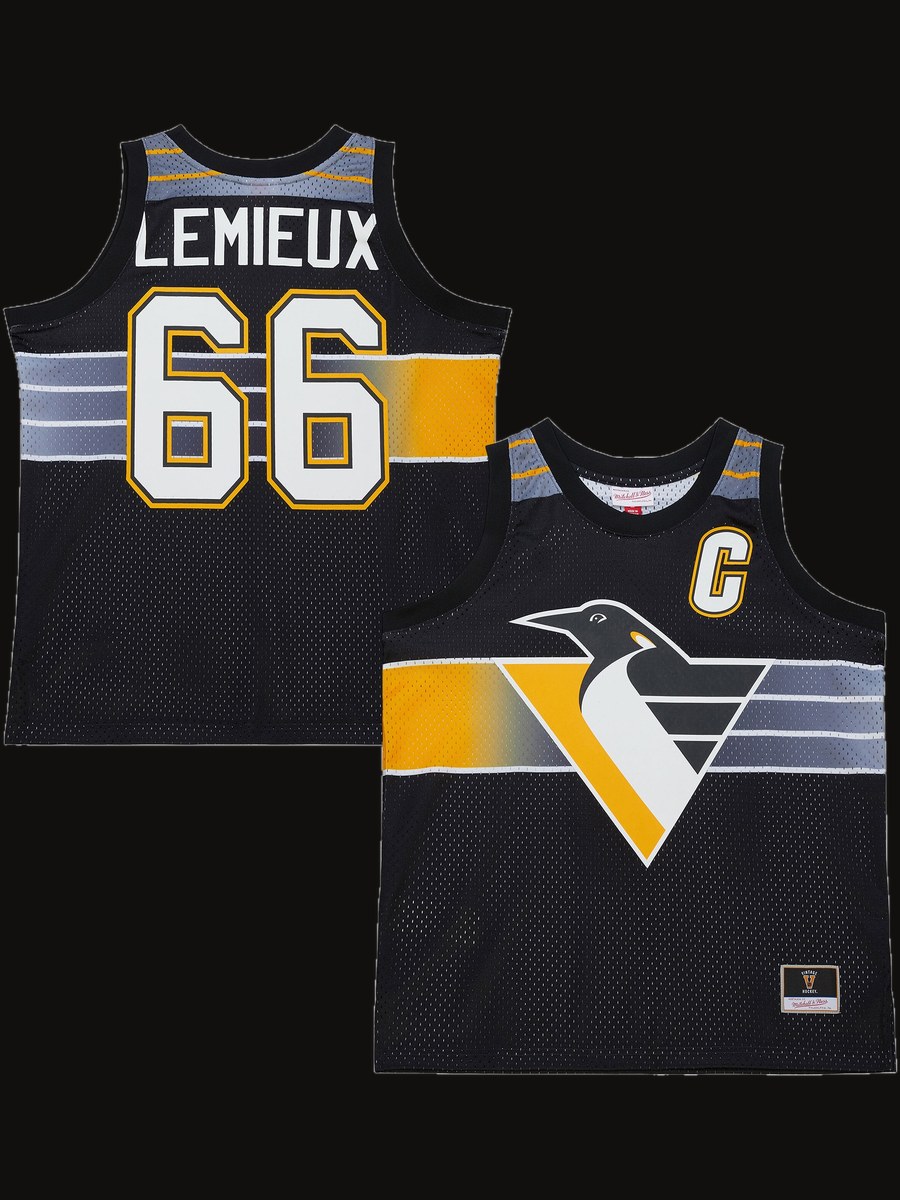 Mario Lemieux Pittsburgh Penguins Mitchell & Ness Unisex Maxxed Out Fashion Basketball Jersey