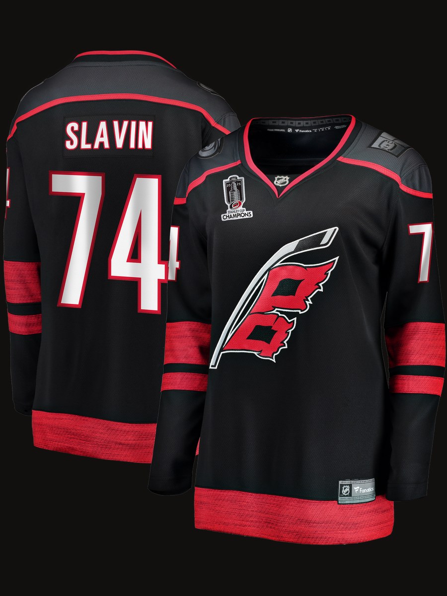 Jaccob Slavin Carolina Hurricanes Fanatics Women's 2026 Stanley Cup Champions Home Breakaway Jersey
