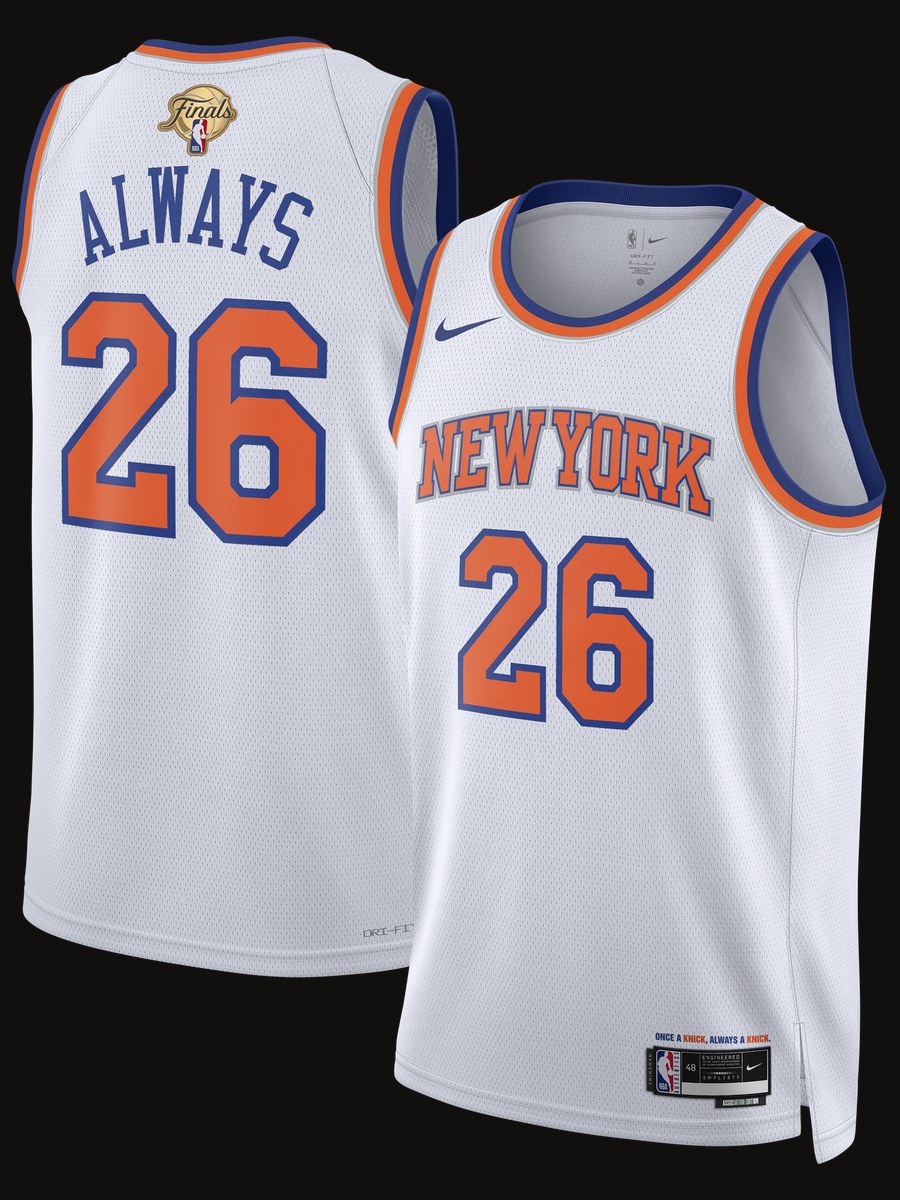 New York Knicks Unisex 2026 NBA Finals Champions Always 26 Swingman Jersey - White