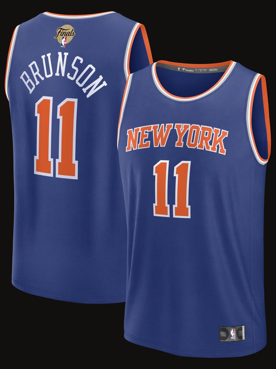 Jalen Brunson New York Knicks Fanatics 2026 NBA Finals Patch Fast Break Replica Jersey - Icon Edition