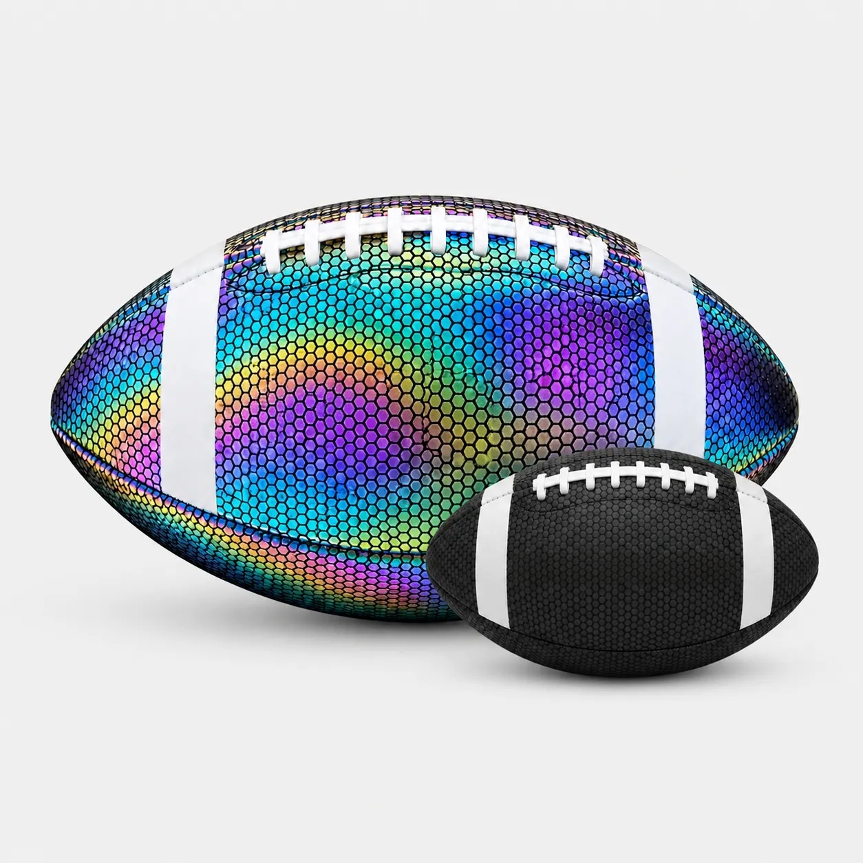 Reflective Holographic Soccer Ball Size 5 - Luminous PU Leather for Flash Photos & Videos (Pump Included)