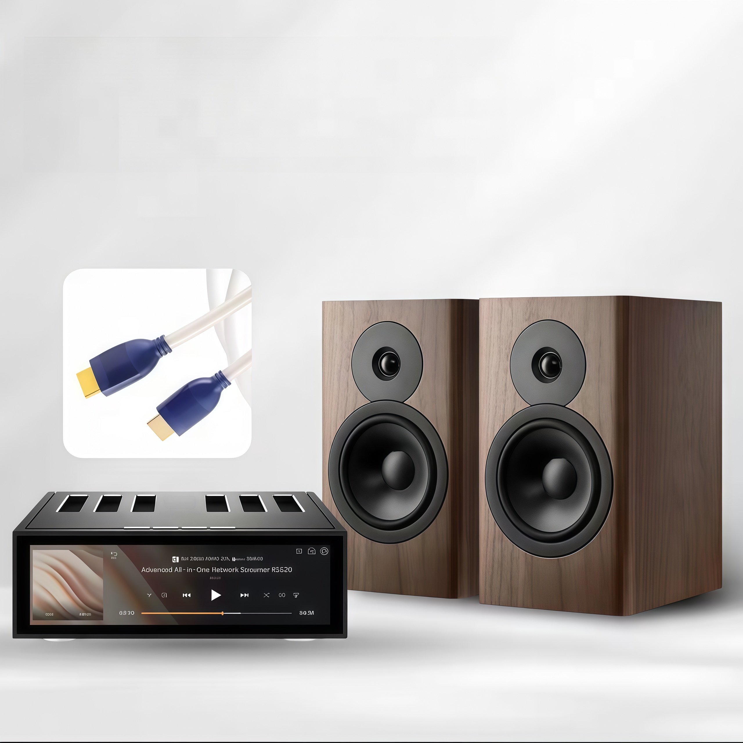 Premium All-in-One Hi-Fi System：4K Streaming Amp & Audiophile Bookshelf Speakers