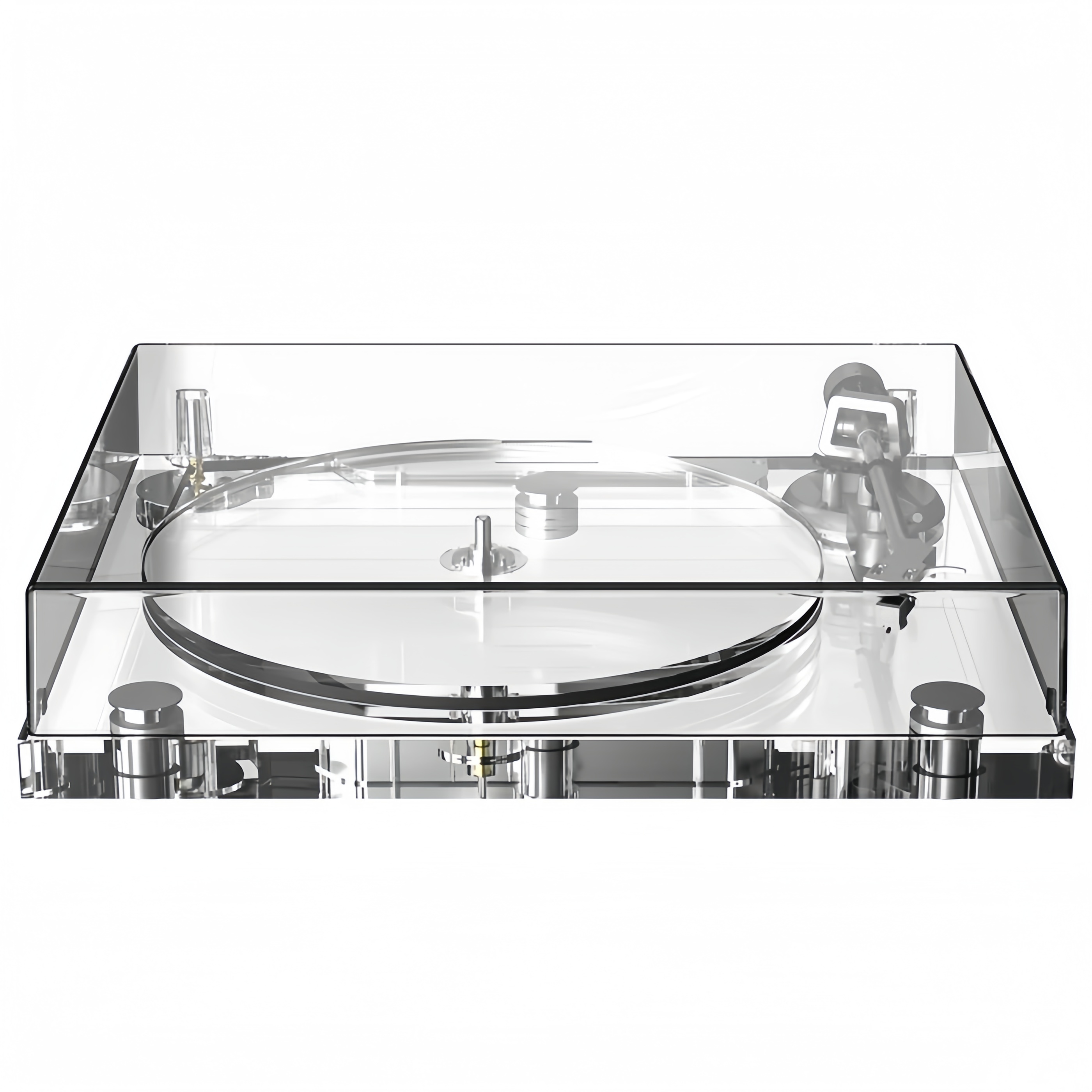 Clear Acrylic Bluetooth Record Player – Stable Belt Drive Turntable with Low Noise & Dynamic Audio