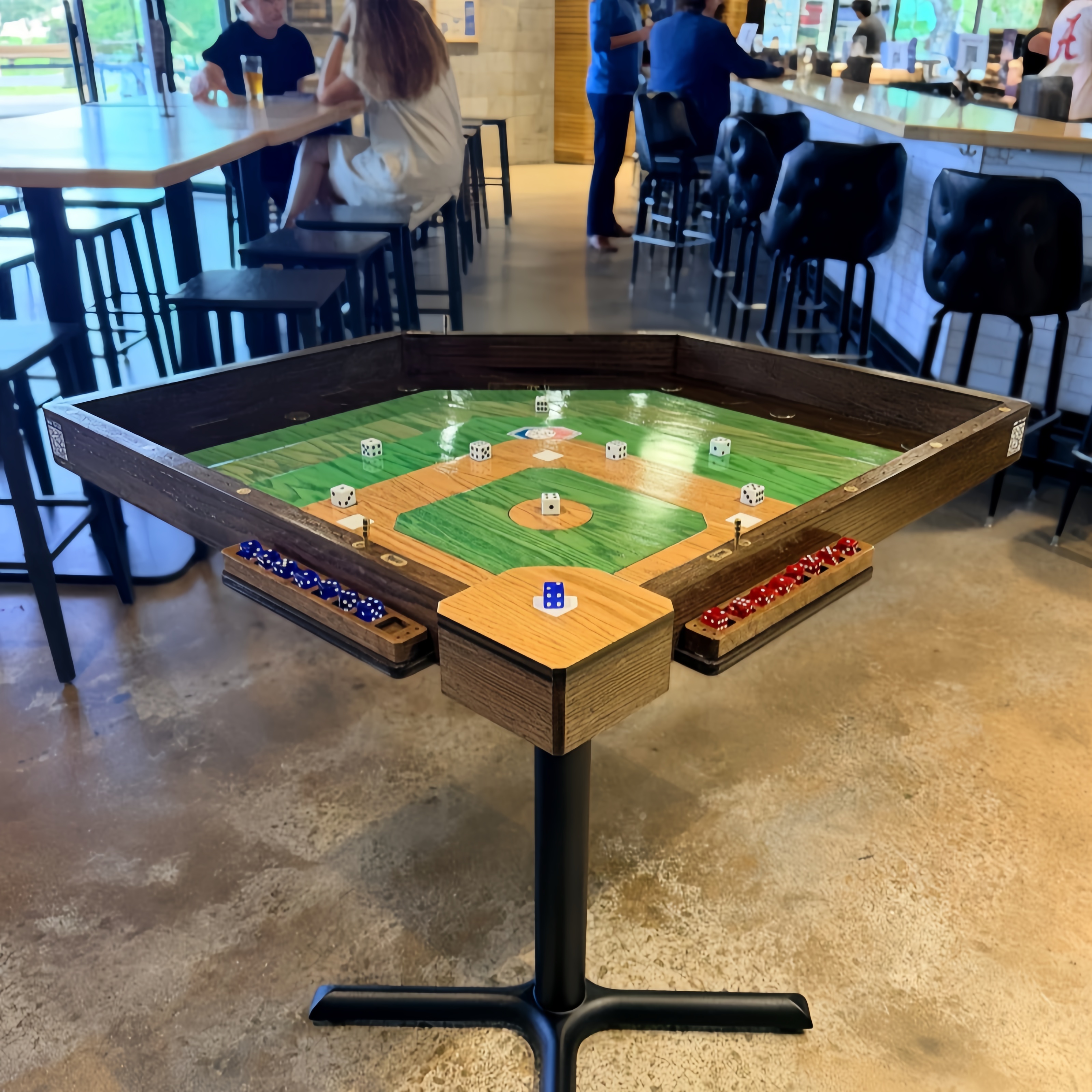 Bottom of the ninth inning：Tabletop Baseball & Shuffleboard Party Game: Fast-Paced Dice Flicking Game for 2-16 Players