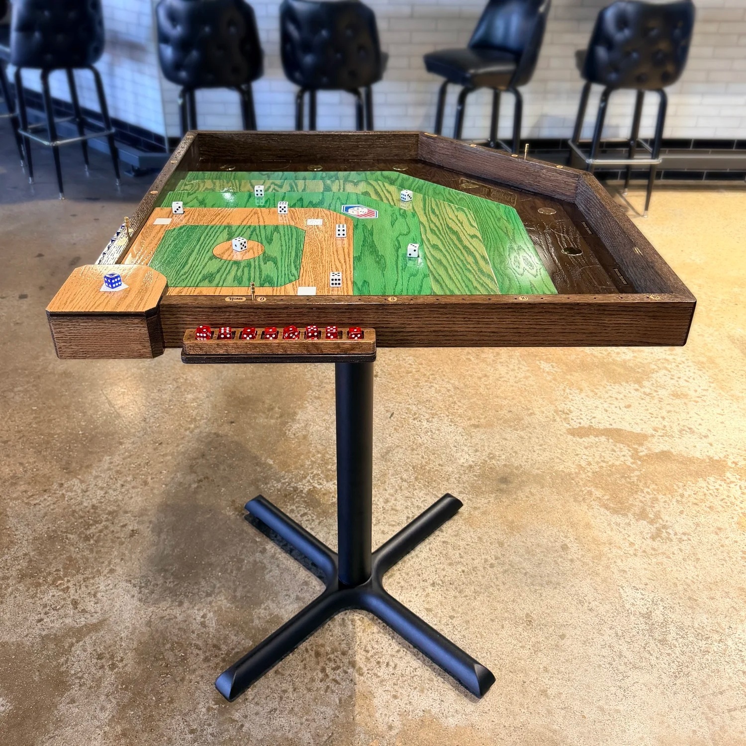 Bottom of the ninth inning：Tabletop Baseball & Shuffleboard Party Game: Fast-Paced Dice Flicking Game for 2-16 Players
