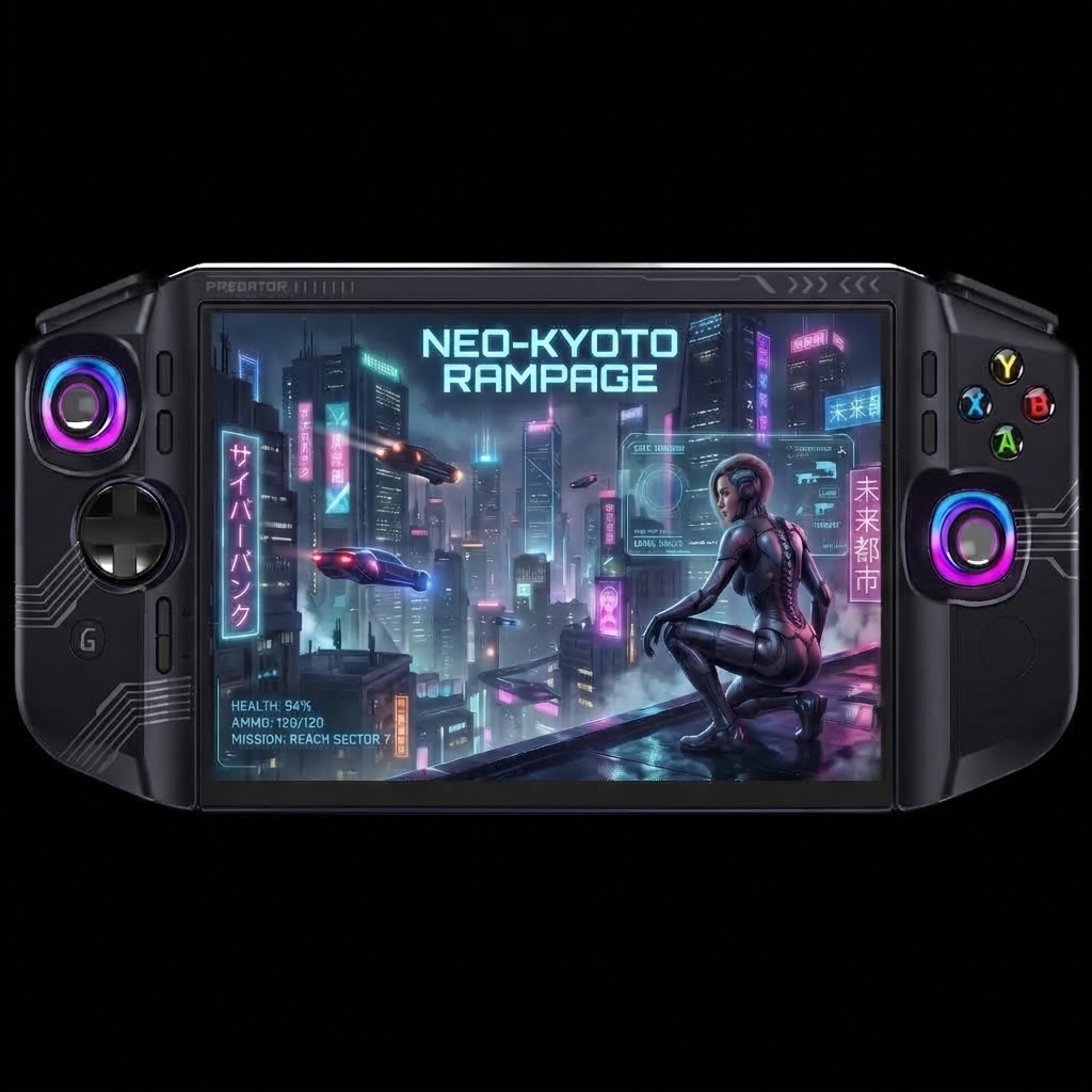 2-in-1 Handheld Gaming Console & Mini PC for Work and Play