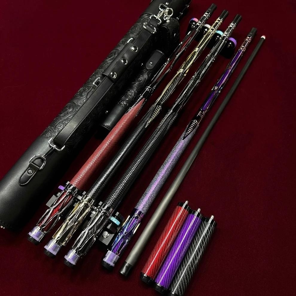 Pro-Grade Carbon Fiber Pool Cue with Case – Adjustable Weight, 3 Tip Sizes (10.5/11.8/12.5mm)