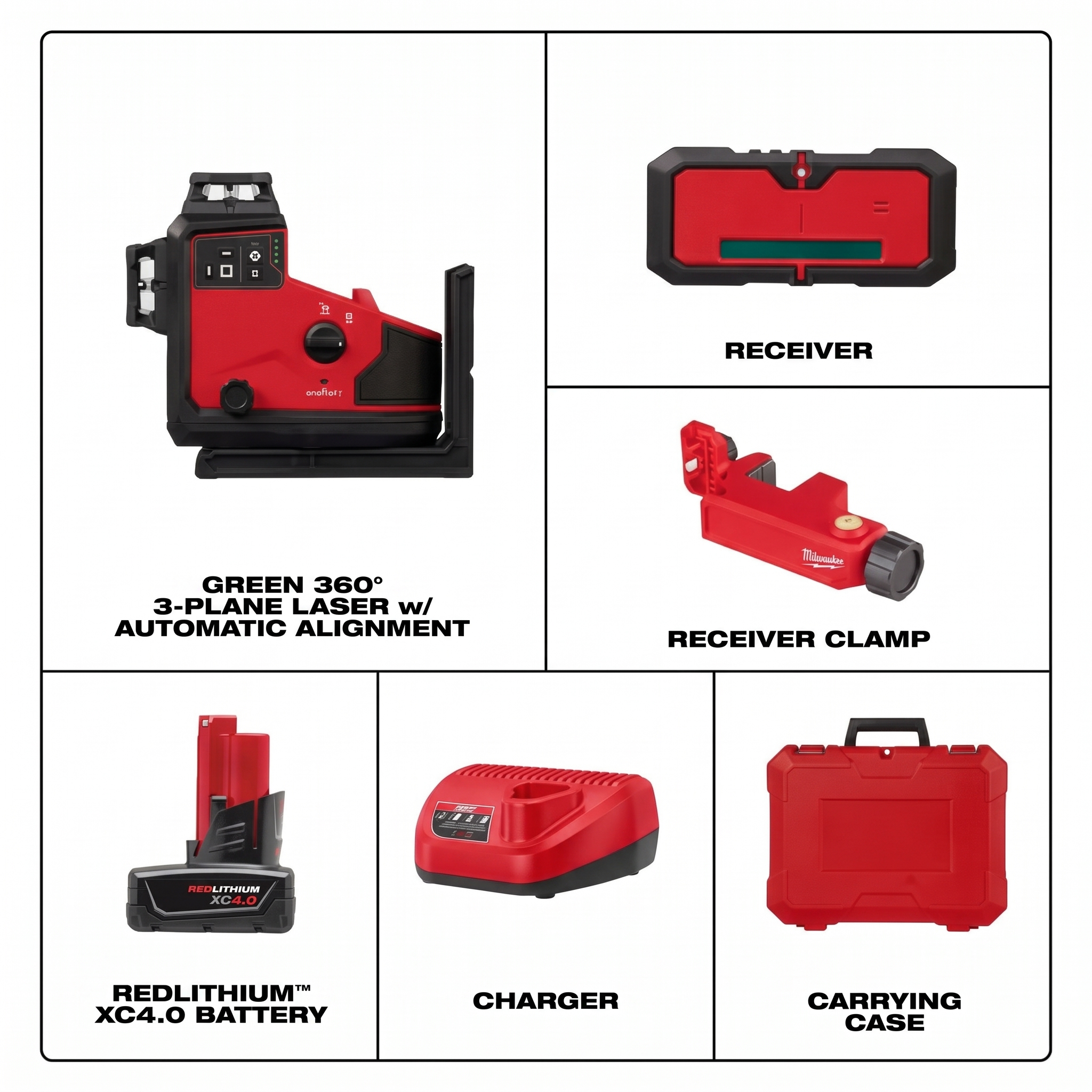 360° 3-Plane Laser w/Automatic Alignment & Receiver