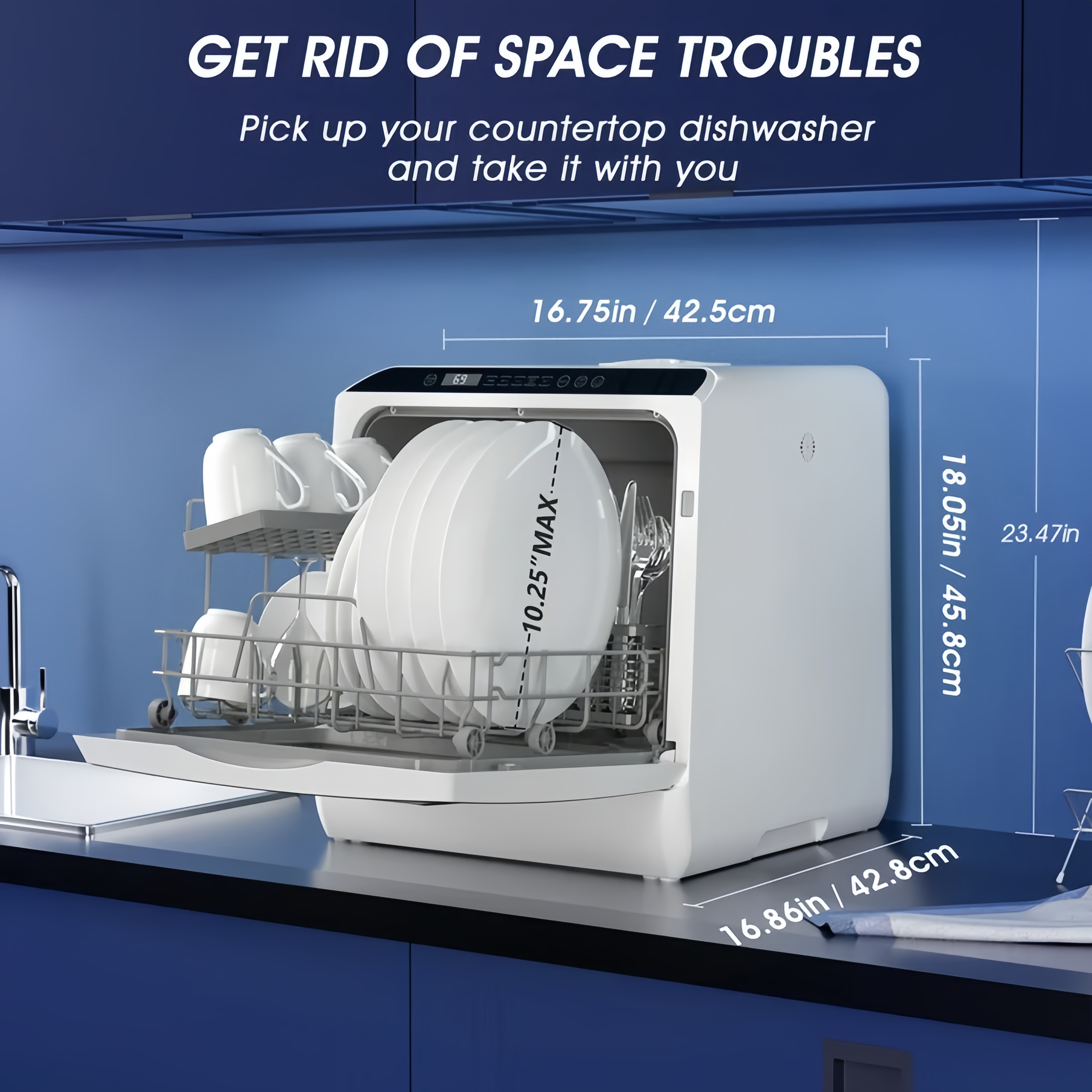 Mini Dishwasher That Fits Anywhere – Portable Countertop Dish Washer for Small Kitchens