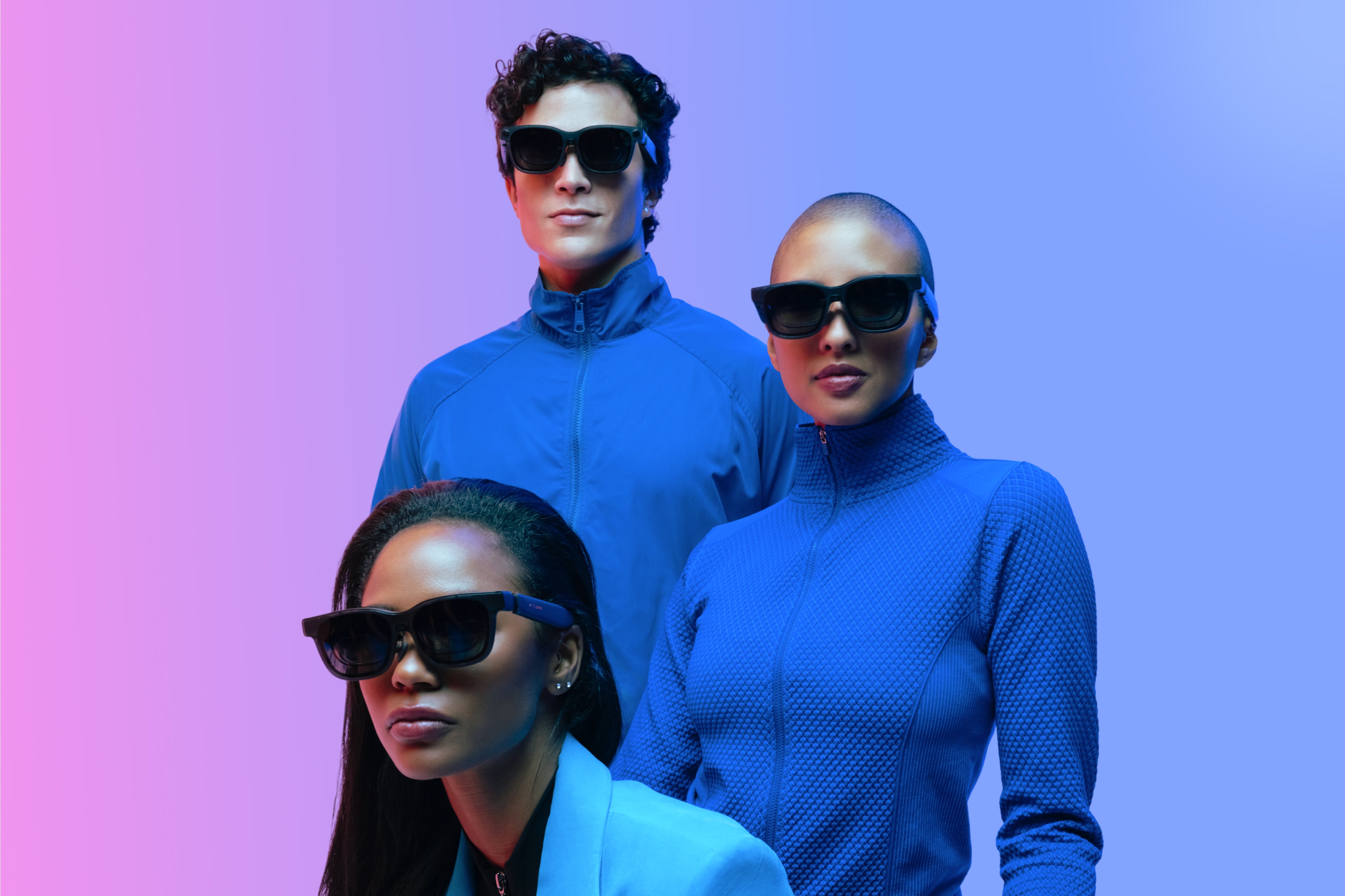 Group wearing stylish XR glasses