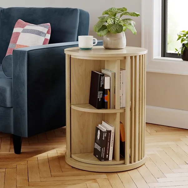 Handcrafted solid wood rotating bookcase