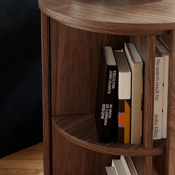Handcrafted solid wood rotating bookcase