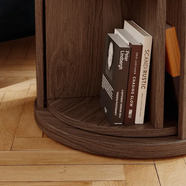 Handcrafted solid wood rotating bookcase