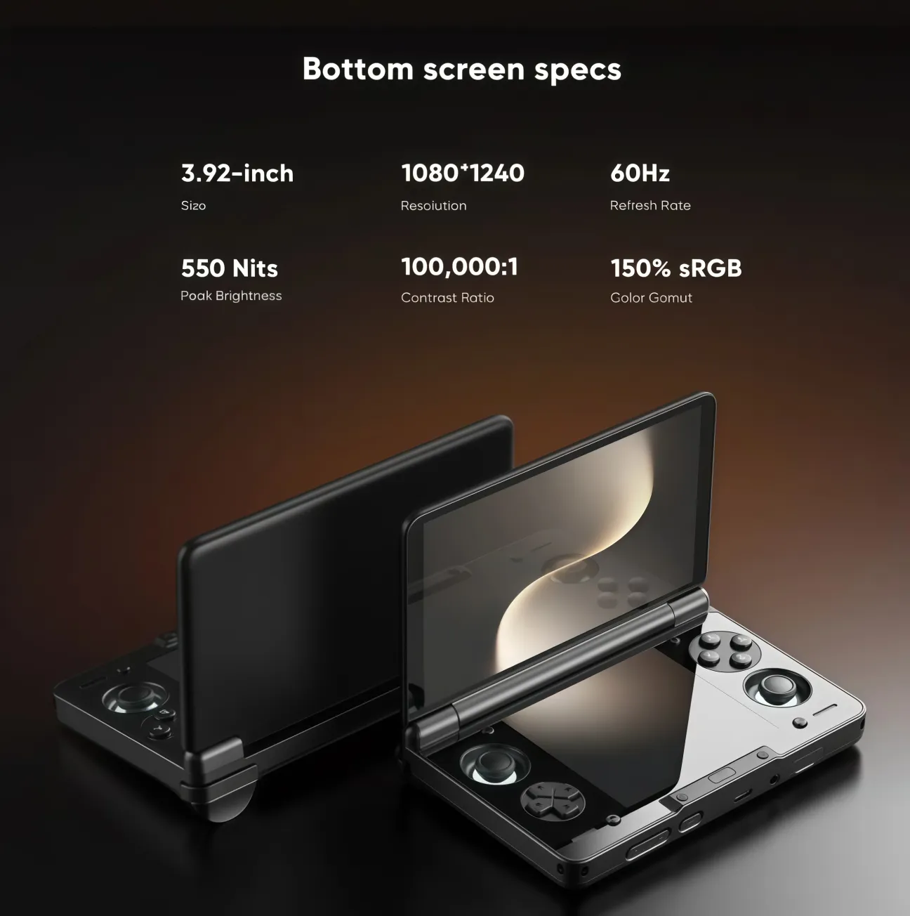 Dual OLED Screen Handheld Gaming Console – Portable Foldable Gaming Device